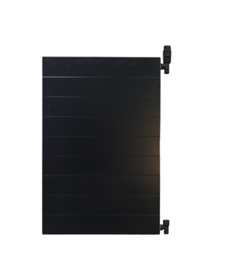 Oppio 90x120 cm Type 22 - 3521 Watt - Oppio Paneelradiator Compact 6 gegroefde voorzijde - Mat Zwart (Ral 9005)