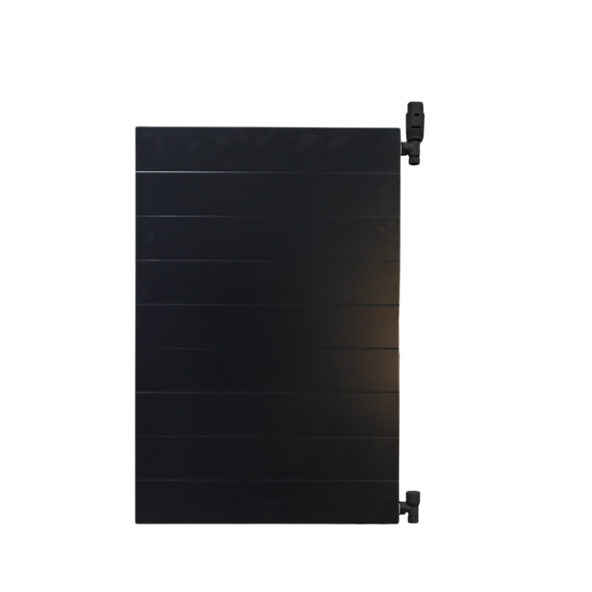  90x80 cm Type 22 - 2347 Watt - Oppio Paneelradiator Compact 6 gegroefde voorzijde - Mat Zwart (Ral 9005)