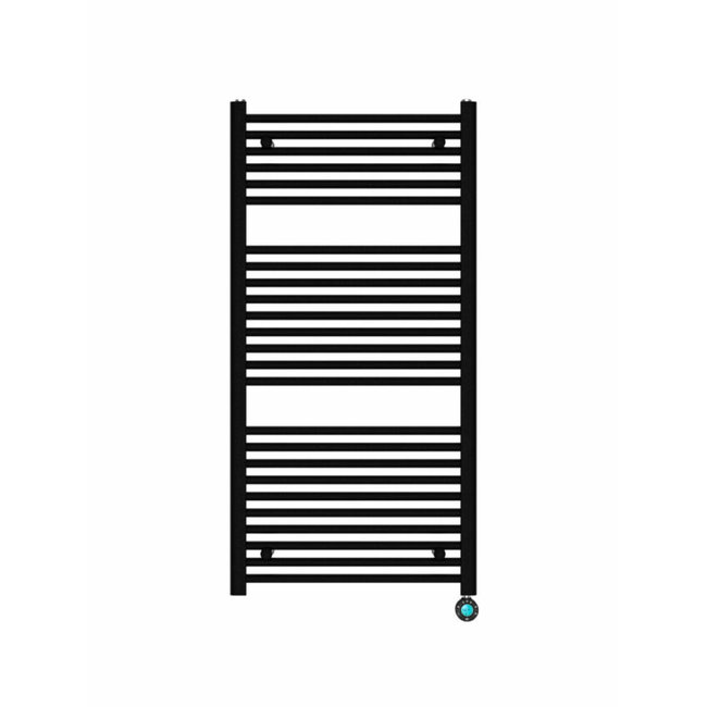  120x60 cm - Digiround elektrische handdoekradiator - Mat Zwart (Ral 9011)