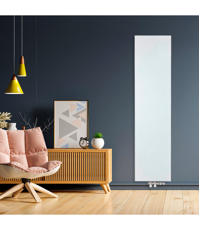  160x40 cm Type 22 - 1820 Watt - ECA Verticale radiator vlakke voorzijde - Wit (Ral 9016)