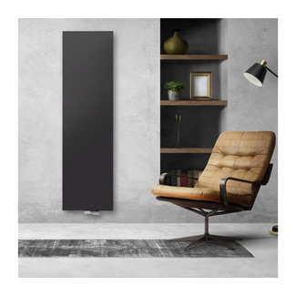 Oppio 160x60 cm Type 20 - 1882 Watt - Oppio Verticale radiator vlakke voorzijde - Mat Zwart (Ral 9005)