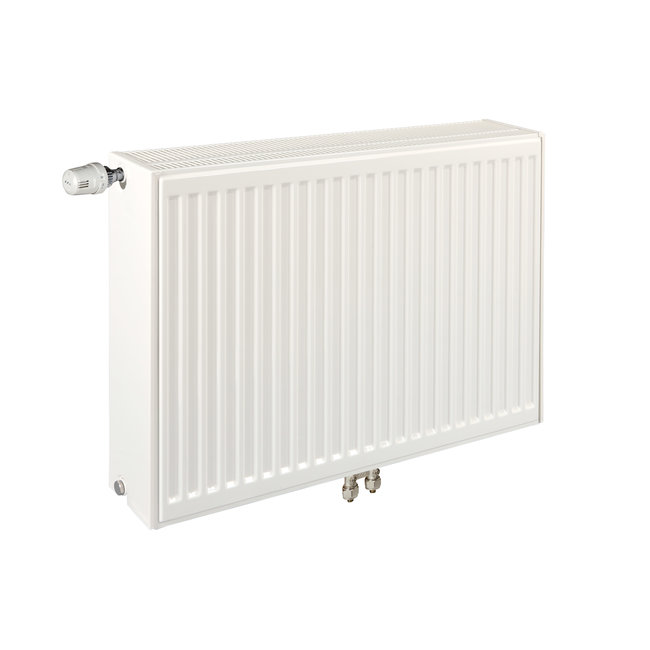  60x160 cm Type 33 - 5091 watts - ECA Panneau radiateur Compact 8 façade nervurée - Blanc (Ral 9016)