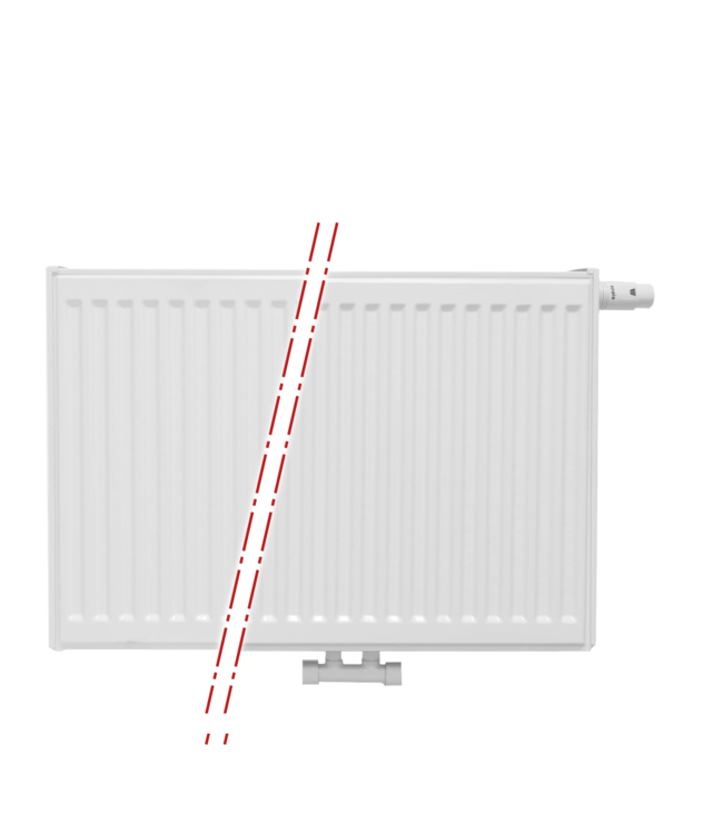  40x100 cm Type 11 - 838 Watt - ECA Paneelradiator Compact 8 geribbelde voorzijde - Wit (Ral 9016)