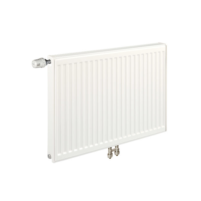  40x100 cm Type 11 - 838 Watt - ECA Paneelradiator Compact 8 geribbelde voorzijde - Wit (Ral 9016)