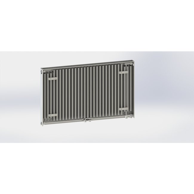  40x220 cm Type 11 - 1843 Watt - ECA Paneelradiator Compact 8 geribbelde voorzijde - Wit (Ral 9016)