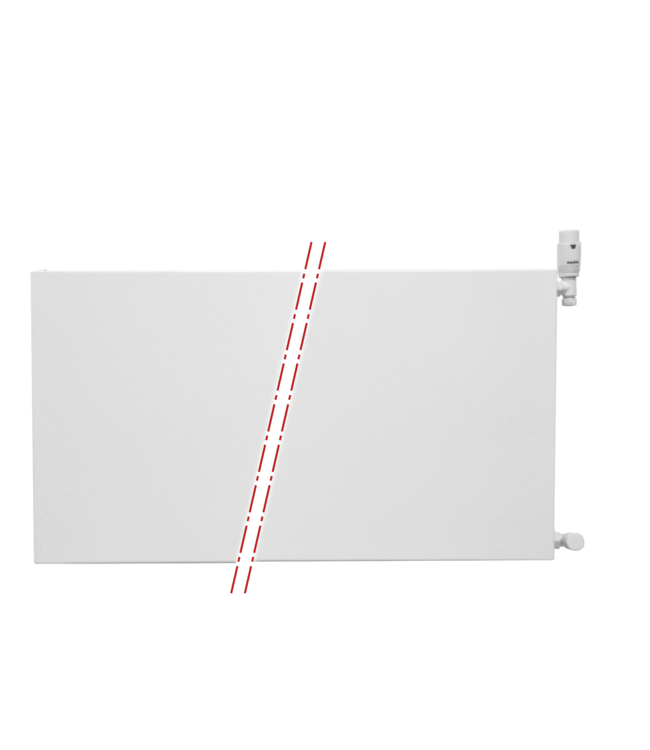  90x100 cm Type 11 - 1650 Watt - ECA Radiateur panneau Compact 8 flat front - Blanc (Ral 9016)