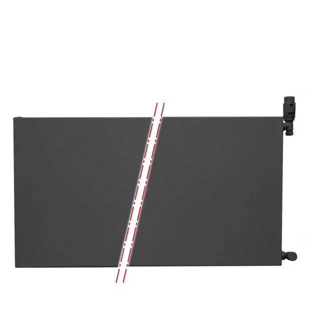  50x120 cm Type 11 - 1210 Watt - ECA Paneelradiator Compact 8 vlakke voorzijde - Mat Zwart (Ral 9005)