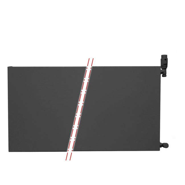  50x140 cm Type 11 - 1412 watts - ECA Panneau radiateur Compact 8 flat front - Noir mat (Ral 9005)