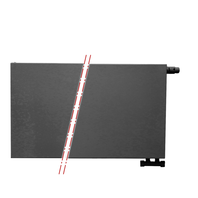  60x80 cm Type 11 - 940 watts - Radiateur à panneaux ECA Compact 8 flat front - Noir mat (Ral 9005)