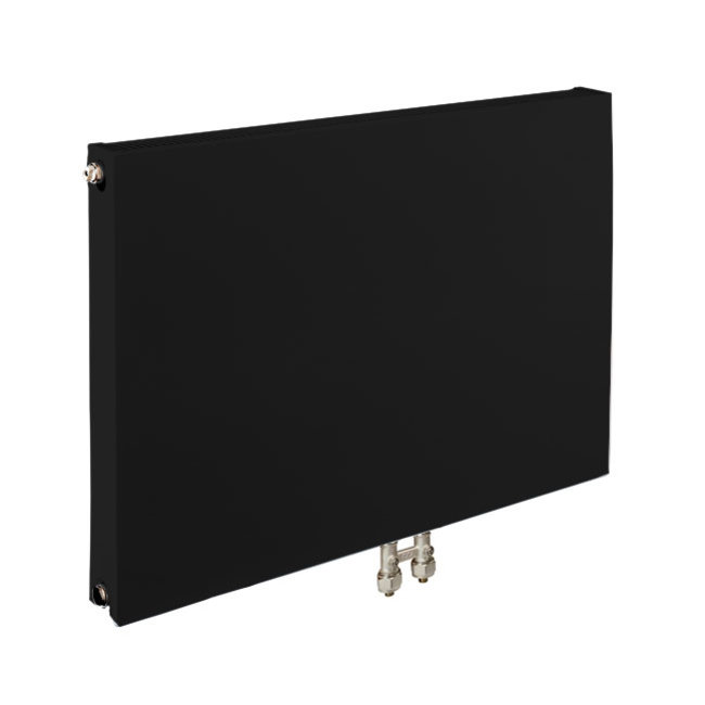  60x120 cm Type 11 - 1409 watts - Radiateur à panneaux ECA Compact 8 flat front - Noir mat (Ral 9005)