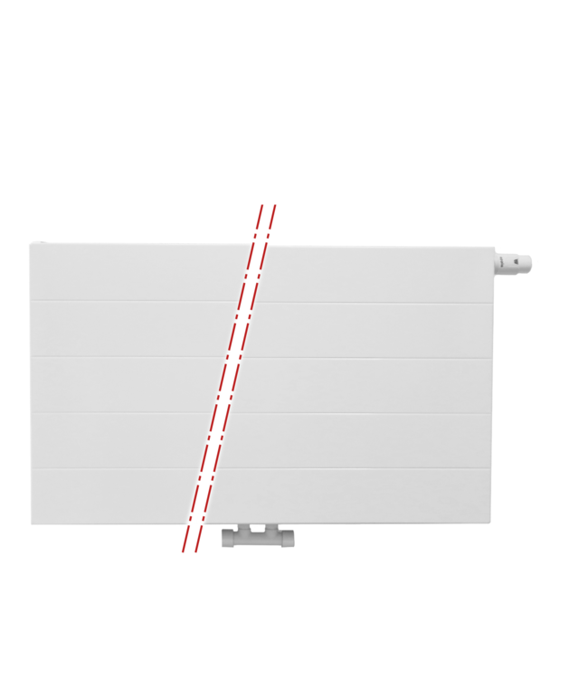  60x260 cm Type 11 - 3054 Watt - ECA Radiateur panneau Compact 8 rainures - Blanc (Ral 9016)