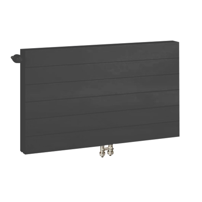  50x120 cm Type 11 - 1210 Watt - ECA Paneelradiator Compact 8 gegroefde voorzijde - Mat Zwart (Ral 9005)