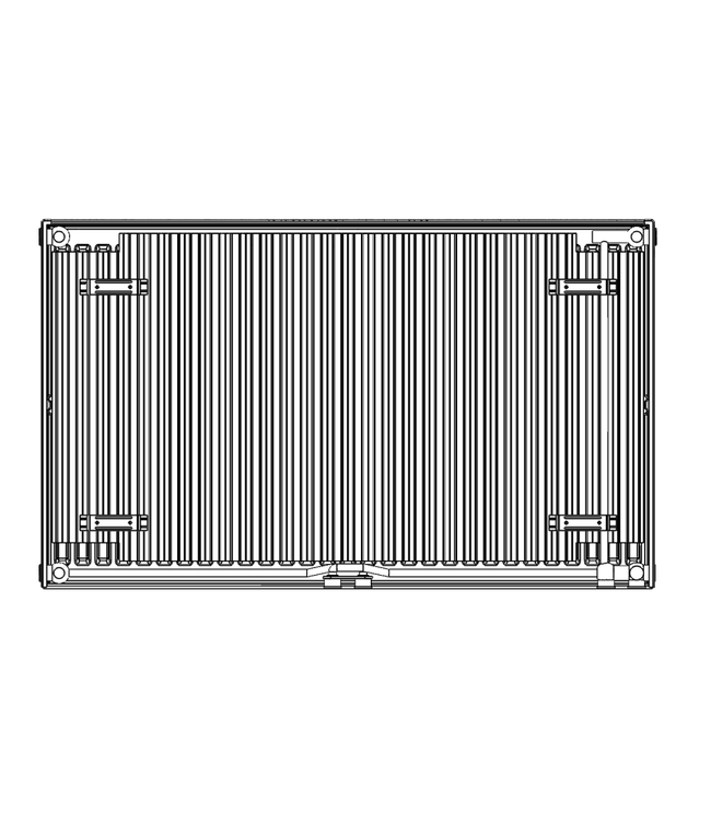  60x80 cm Type 11 - 940 Watt - ECA Paneelradiator Compact 8 gegroefde voorzijde - Mat Zwart (Ral 9005)