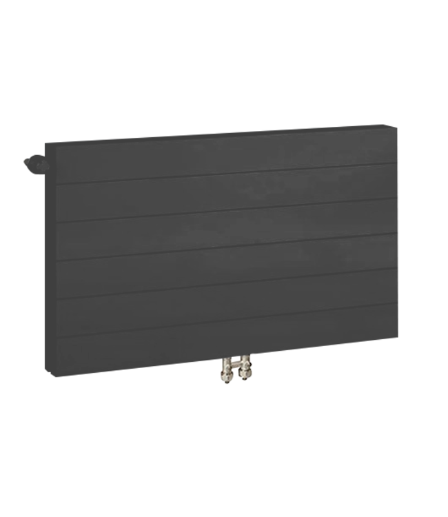  60x80 cm Type 11 - 940 Watt - ECA Paneelradiator Compact 8 gegroefde voorzijde - Mat Zwart (Ral 9005)