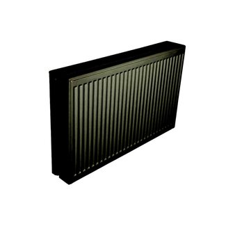 ECA 30x80 cm Type 33 - 1499 Watt - ECA Paneelradiator Compact 8 geribbelde voorzijde - Mat Zwart (Ral 9005)