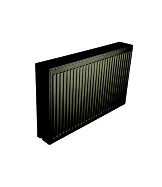 ECA 30x180 cm Type 33 - 3310 Watt - ECA Paneelradiator Compact 8 geribbelde voorzijde - Mat Zwart (Ral 9005)