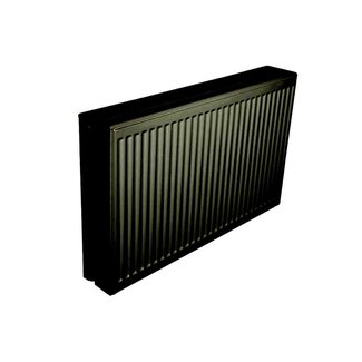 ECA 30x200 cm Type 33 - 3672 watts - ECA Panneau radiateur Compact 8 façade nervurée - Noir mat (Ral 9005)