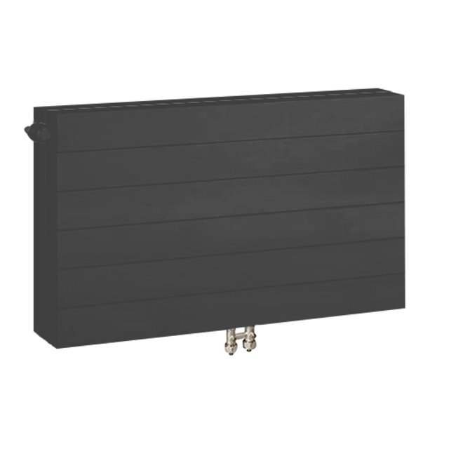  30x120 cm Type 33 - 2223 Watt - ECA Paneelradiator Compact 8 gegroefde voorzijde - Mat Zwart (Ral 9005)