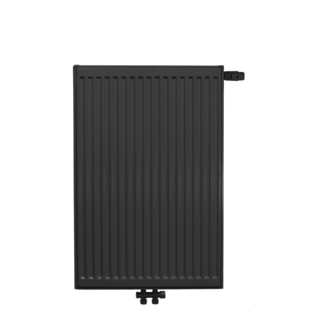 ECA 90x40 cm Type 22 - 1247 Watt - ECA Paneelradiator Compact 8 geribbelde voorzijde - Mat Zwart (Ral 9005)