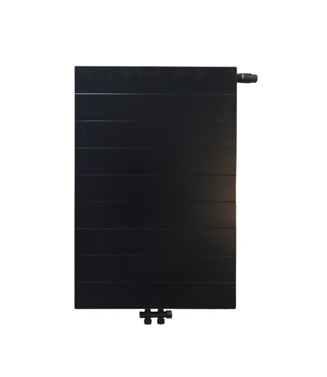  90x100 cm Type 11 - 1650 watts - Radiateur à panneaux ECA Compact 8 rainures - Noir mat (Ral 9005)