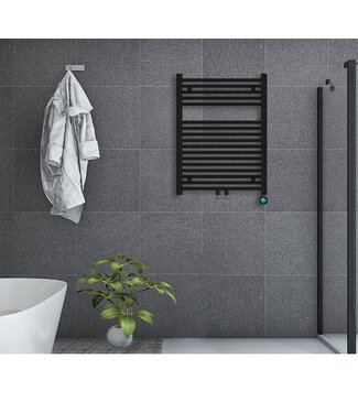 Oppio 80x50 cm - Radiateur sèche-serviettes électrique Oppio ECO Digital Matt Black (Ral 9005)