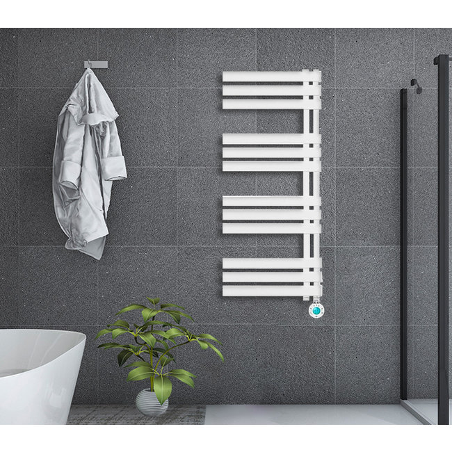  115x50 cm - Radiateur sèche-serviettes électrique Oppio Elite ECO Digital - Blanc (Ral 9016)