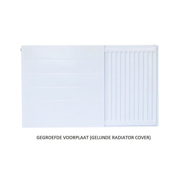  90x40 cm - Cache-radiateur doublé (plaque frontale rainurée) - Blanc (RAL 9016)