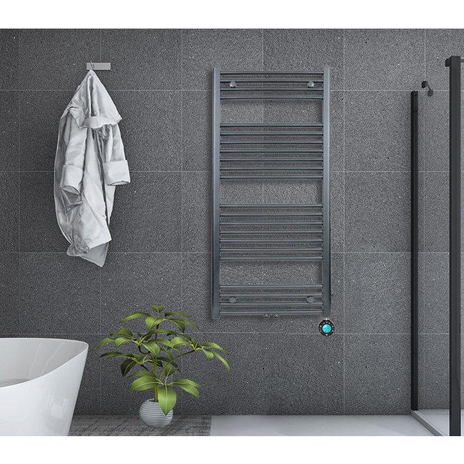  100x50 cm - Radiateur sèche-serviettes électrique Oppio ECO Digital Anthracite