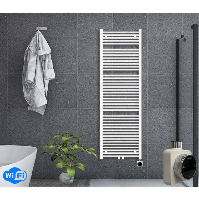  160x50 cm - Oppio Smart WiFi Wit (Ral 9016) elektrische handdoekradiator