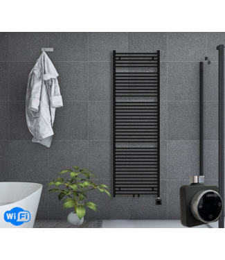 Oppio 160x50 cm - Radiateur sèche-serviettes électrique Oppio Smart WiFi Matt Black (Ral 9005)