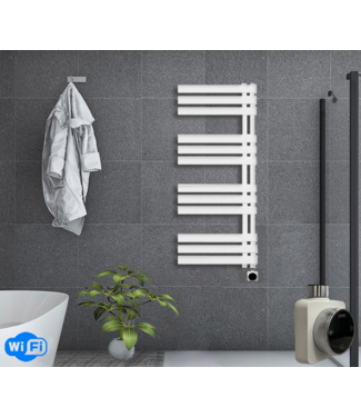 Oppio 140x40 cm - Radiateur sèche-serviettes électrique Oppio Elite Smart WiFi - Blanc (Ral 9016)