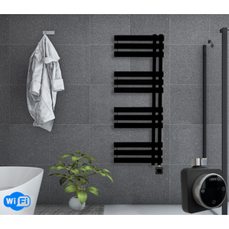 Oppio 140x40 cm - Radiateur sèche-serviettes électrique Oppio Elite Smart WiFi - Noir mat (Ral 9005)