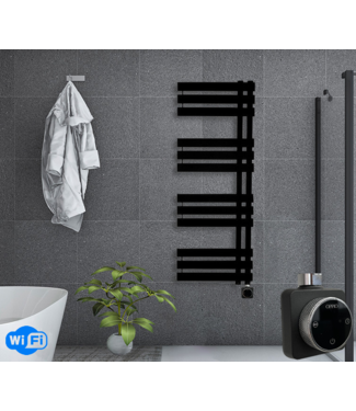 Oppio 164x40 cm - Radiateur sèche-serviettes électrique Oppio Elite Smart WiFi - Noir mat (Ral 9005)