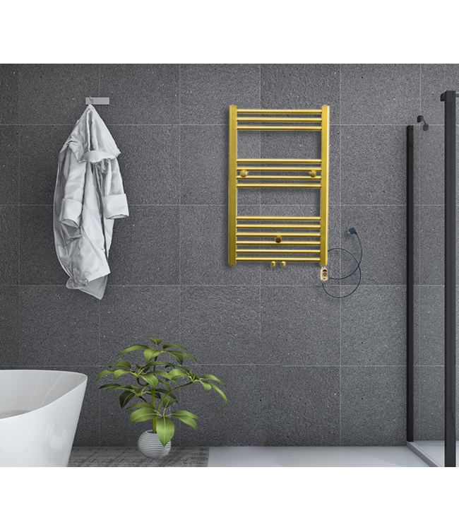  80x60 cm - Radiateur sèche-serviettes électrique Oppio On/ Off Matt Gold