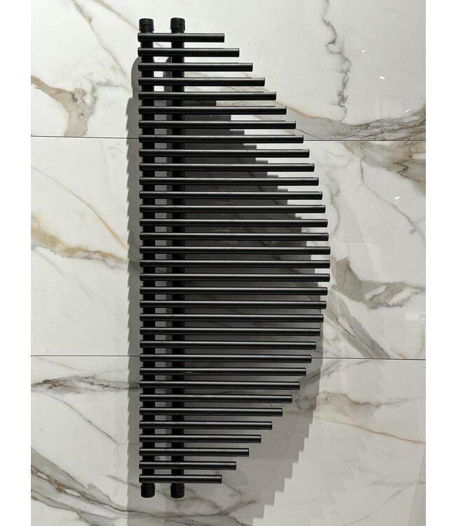  125x50 cm - 875 Watt - Oppio Harp Handdoekradiator - Zwart (RAL 9005)