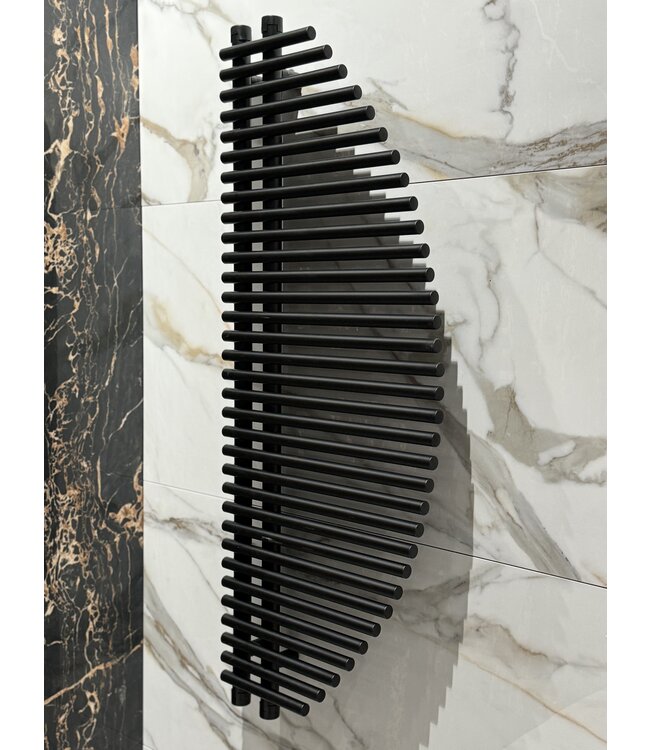  125x50 cm - 875 Watt - Oppio Harp Handdoekradiator - Zwart (RAL 9005)