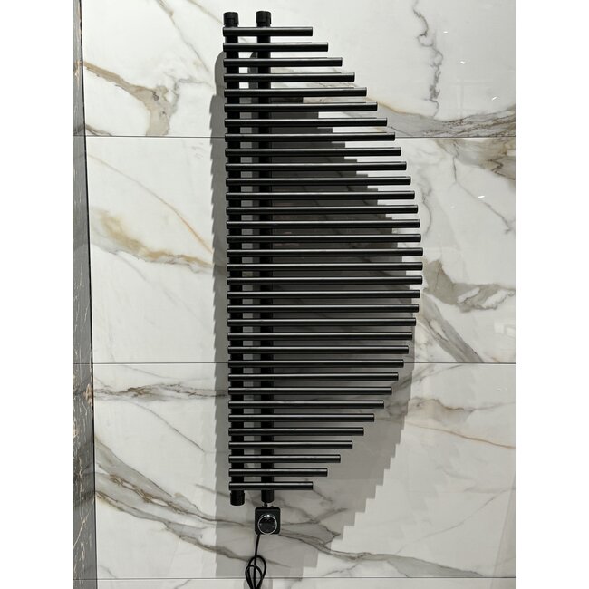 125x50 cm - Radiateur sèche-serviettes électrique Oppio Harp Smart WiFi - Noir (Ral 9005)