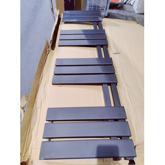 Oppio Sortie #16 - 140x40 cm - 682 watts - Radiateur sèche-serviettes Oppio Elite - Noir mat (Ral 9005)