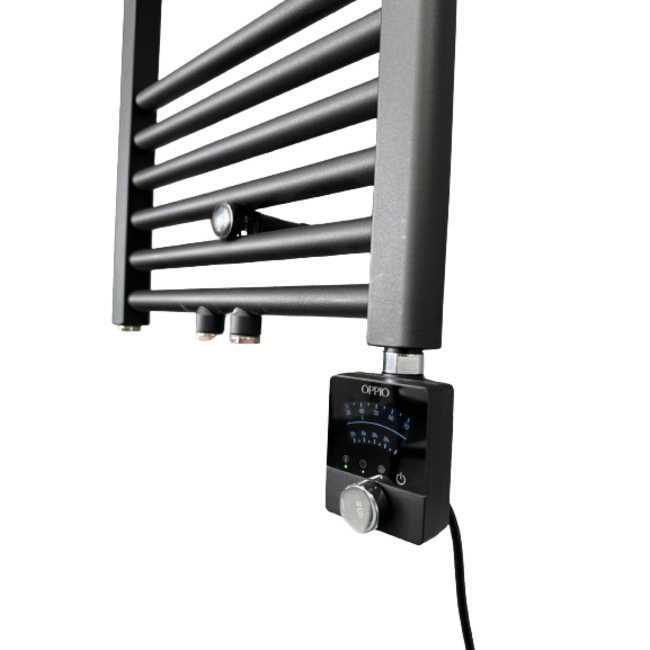  80x60 cm - Radiateur sèche-serviettes électrique Oppio Future Noir (Ral 9005) 547 Watt
