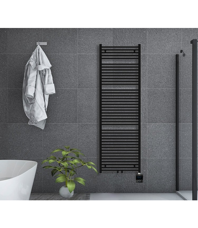  160x60 cm - Radiateur sèche-serviettes électrique Oppio Future Noir (Ral 9005) 1072 Watt