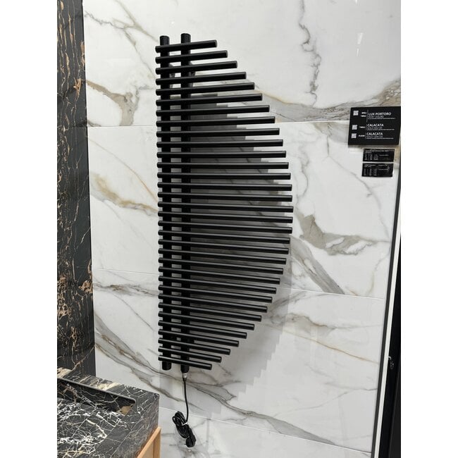  125x50 cm - Radiateur sèche-serviettes électrique Oppio Harp E-Basic - Noir (Ral 9005)