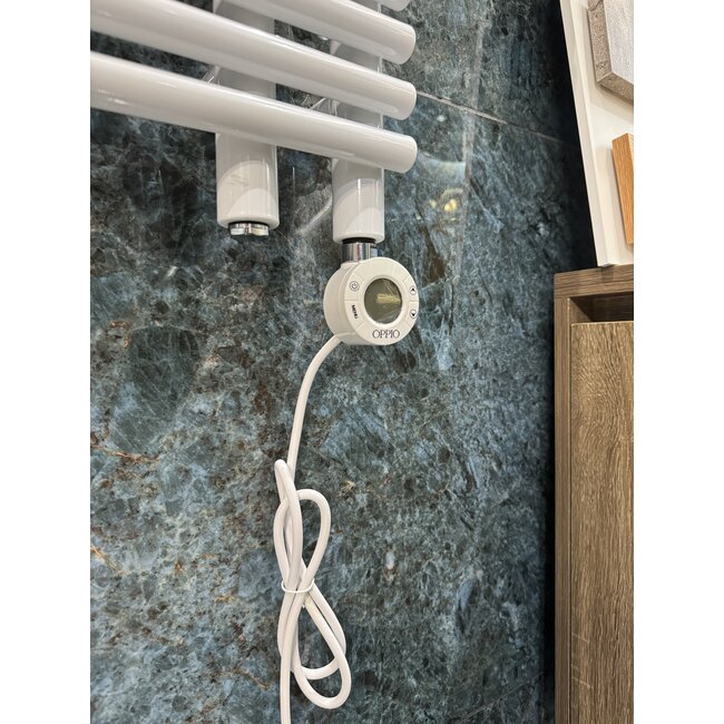  125x50 cm - Radiateur sèche-serviettes électrique Oppio Harp Eco Digital - Blanc (Ral 9016)