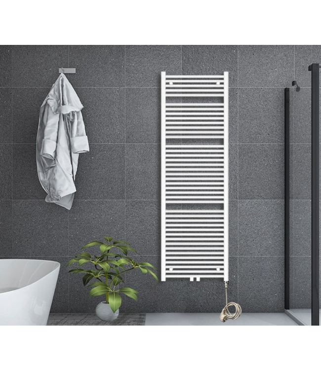  180x50 cm - Oppio E-Basis Wit (Ral 9016) elektrische Handdoekradiator 1067 Watt