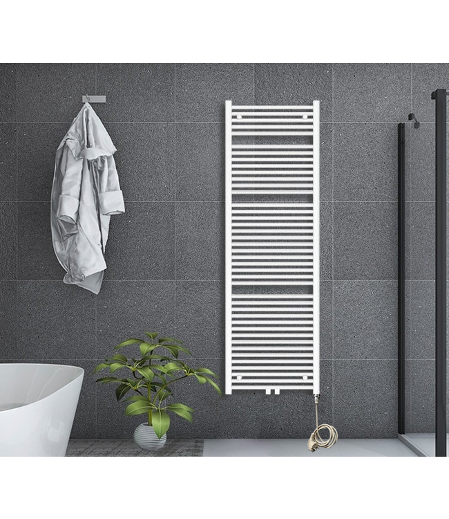  120x60 cm - Oppio E-Basis Wit (Ral 9016) elektrische Handdoekradiator 794 Watt