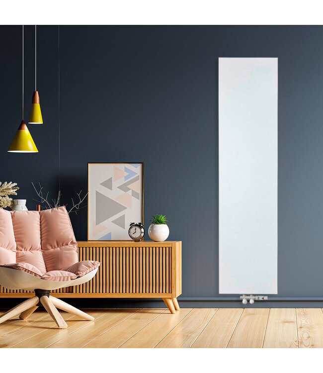  160x50 cm Type 22 - 2616 Watt - ECA Hybride Verticale radiator vlakke voorzijde - Wit (Ral 9016)