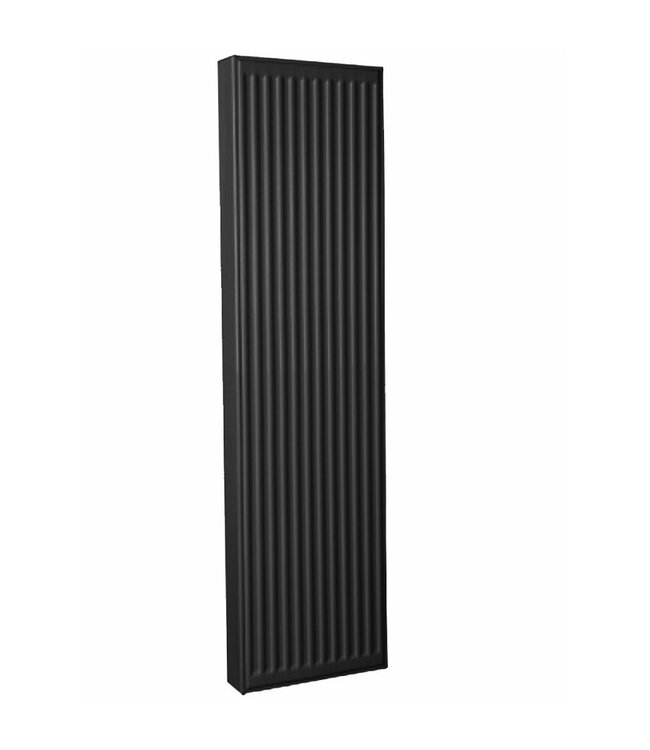  160x40 cm Type 22 - 2093 Watt - ECA Hybride Verticale radiator geribbelde voorzijde - Mat Zwart (RAL 9005)