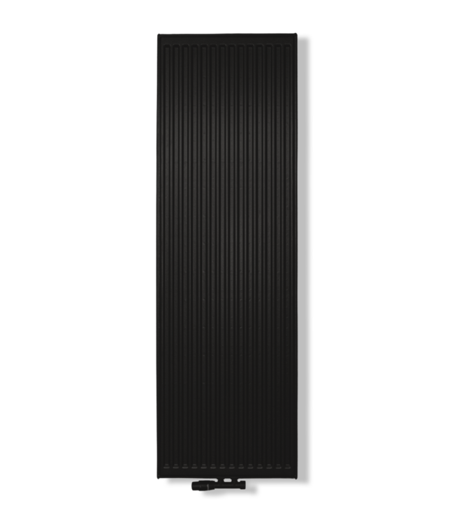  180x40 cm Type 22 - 2293 Watt - ECA Hybride Verticale radiator geribbelde voorzijde - Mat Zwart (RAL 9005)