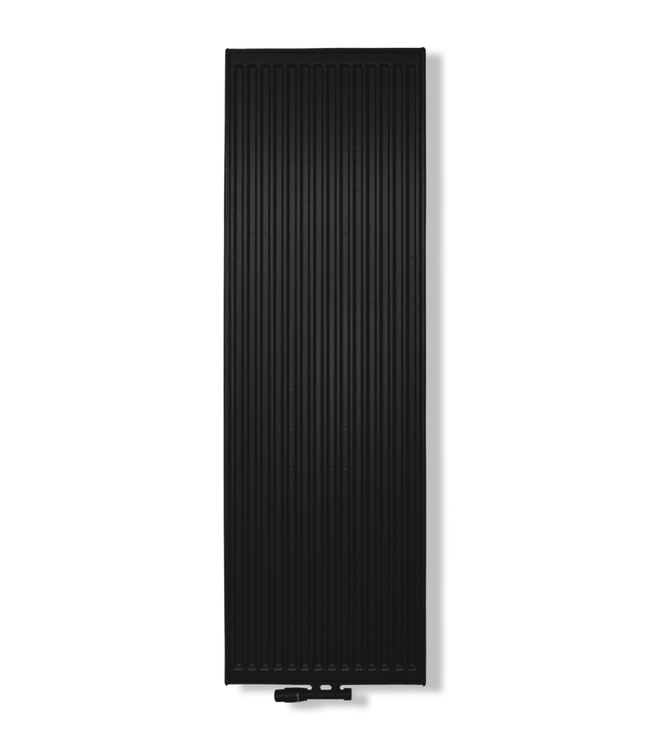  160x50 cm Type 22 - 2616 Watt - ECA Hybrid Radiateur vertical nervuré avant - Noir mat (RAL 9005)