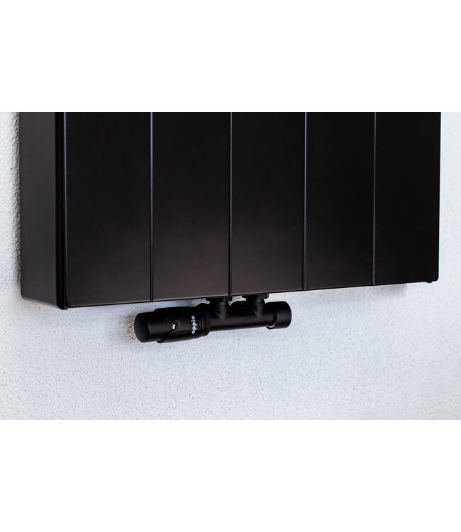  160x40 cm Type 22 - 2093 Watt - ECA Hybride Verticale radiator gegroefde voorzijde - Mat Zwart (Ral 9005)