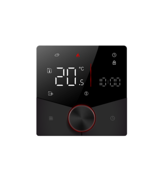 Oppio Oppio Smart WiFi-Thermostaat voor vloerverwarming met AI-functie - Kleur Zwart